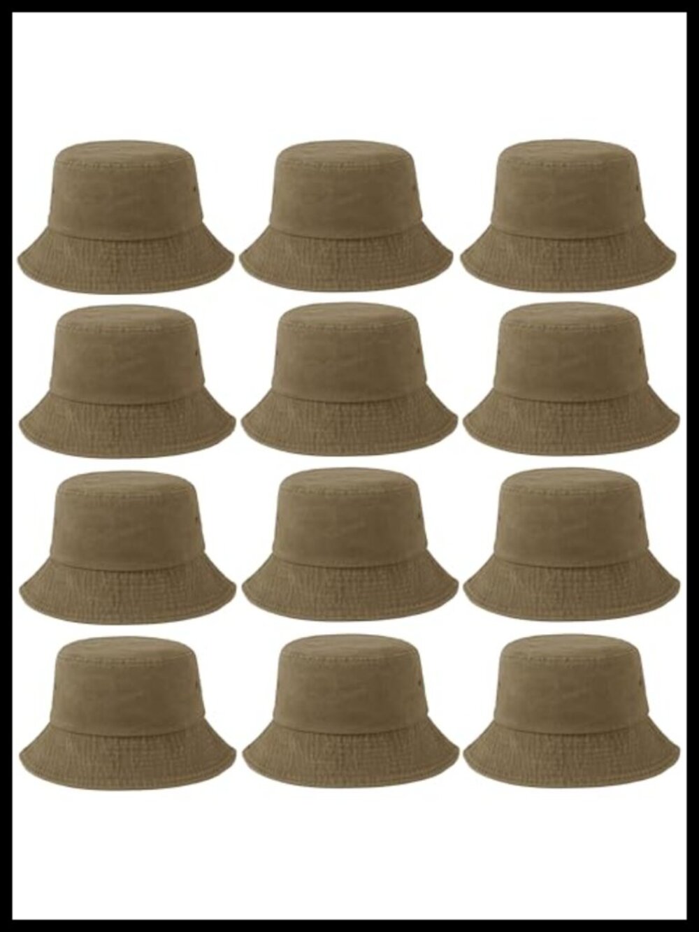 12 Pack Cotton Washed Bucket Hats Unisex Summer Distressed Twill Sun Hats